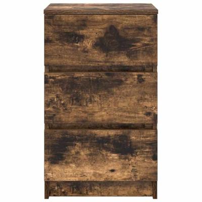 Nachtkastje met 3 lades 39x35x65 cm gerookt eikenkleurig Nachtkastje met 3 lades 39x35x65 cm gerookt eikenkleurig