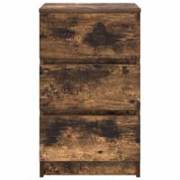 Nachtkastje met 3 lades 39x35x65 cm gerookt eikenkleurig - thumbnail