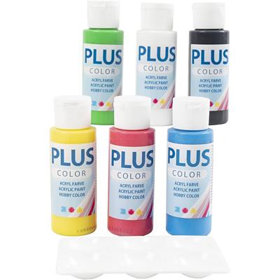 Plus Color acrylverf, primair kleuren, 6x60 ml/ 1 doos Plus Color acrylverf, primair kleuren, 6x60 ml/ 1 doos