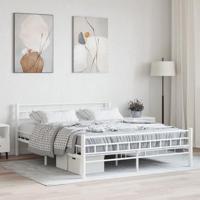 Bedframe metaal wit 160x200 cm - thumbnail