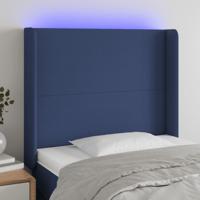 Hoofdbord LED 83x16x118/128 cm stof blauw - thumbnail