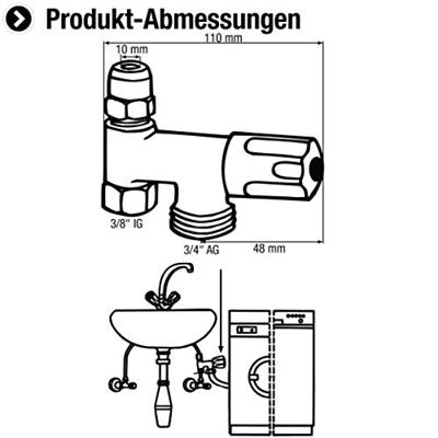 Cornat Wasmachine Hoekaansluitkraan 3/8 Ch - T304901 Cornat Wasmachine Hoekaansluitkraan 3/8 Ch - T304901