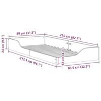 Bedframe Wasbruin 80 x 210 cm Massief hout - thumbnail