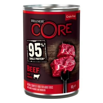 Wellness CORE hond 95% Single Protein rund & broccoli 400g