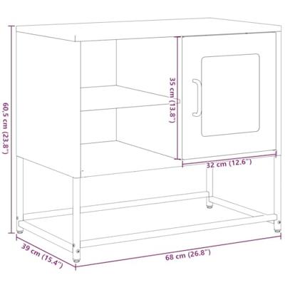 Tv-meubel 68x39x60,5 cm staal wit