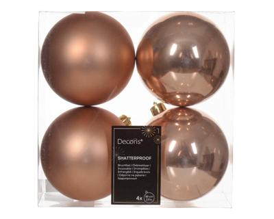 Kerstbal kunststof d10 cm rose 4st kerst Decoris - Decoris Kerstbal kunststof d10 cm rose 4st kerst Decoris - Decoris