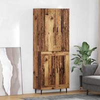 Hoge kast Oud Hout 69,5 x 34 x 180 cm Geengineerd Hout en Glas - thumbnail