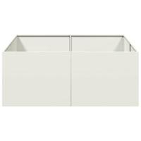 VidaXL Plantenbak 100x100x40 cm staal wit - thumbnail