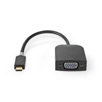 Nedis CCBW64852AT02 Usb-adapter Usb 3.2 Gen 1 Usb Type-c™ Male Vga Female 15p 0.20 M Rond Verguld Pvc Antraciet Window Box Met Euro Lock - thumbnail
