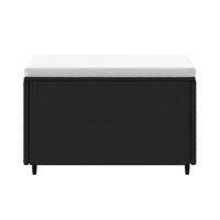 Voetensteunen 2 st met kussen poly rattan zwart - thumbnail