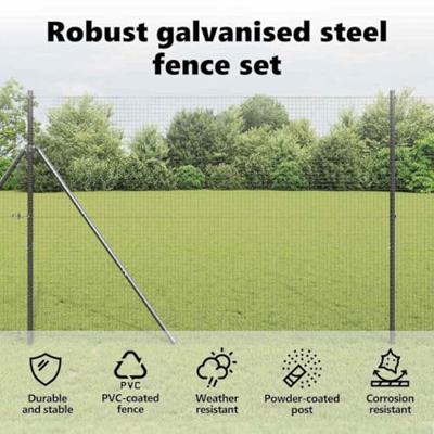 VidaXL Afrasteringspaal grijs 10 x 1,6 m (25 x 25 mm gaas) VidaXL Afrasteringspaal grijs 10 x 1,6 m (25 x 25 mm gaas)