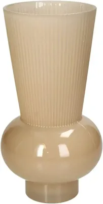 Kersten vaas glas rond 14x25.5cm beige