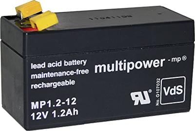 multipower PB-12-1,2-4,8 Loodaccu 12 V 1.2 Ah Loodvlies (AGM) (b x h x d) 97 x 59 x 43 mm Kabelschoen 4.8 mm Onderhoudsvrij, Geringe zelfontlading, multipower PB-12-1,2-4,8 Loodaccu 12 V 1.2 Ah Loodvlies (AGM) (b x h x d) 97 x 59 x 43 mm Kabelschoen 4.8 mm Onderhoudsvrij, Geringe zelfontlading,