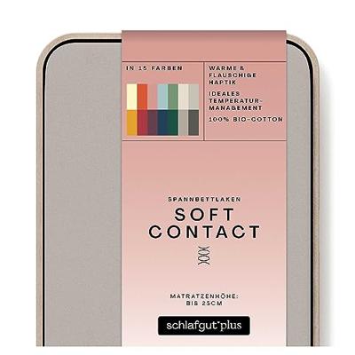 Schlafgut Schlafgut Soft Contact Jersey Flanel Hoeslaken L - 140x200 - 160x200 496 Sand Mid