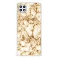 Samsung Galaxy A22 5G | TPU | Siliconen hoesje | Marmer Goud - thumbnail