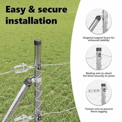 VidaXL Afrasteringspaal zilver 50 x 0,4 m (50 mm mesh) staal