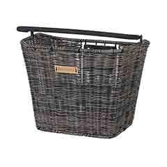 Basil bremen rattan look kf - fietsmand - voorop - donkerbruin