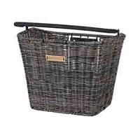 Basil bremen rattan look kf - fietsmand - voorop - donkerbruin - thumbnail