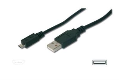 Digitus AK-300110-030-S USB-kabel USB 2.0 USB-A stekker, USB-micro-B stekker 3.00 m Zwart