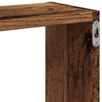 Wandplanken kubus 68x15x68 cm bewerkt hout oud houtkleurig
