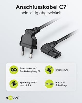 goobay Eurostekker > C7 90° kabel