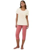 Shortama dames - Capri - PK X 02 - Katoenen capri zomer pyjama dames - 48 - Roze - 48 - thumbnail