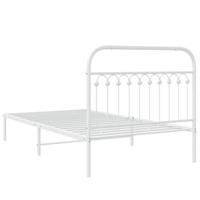 Bedframe met hoofdbord metaal wit 107x203 cm - thumbnail