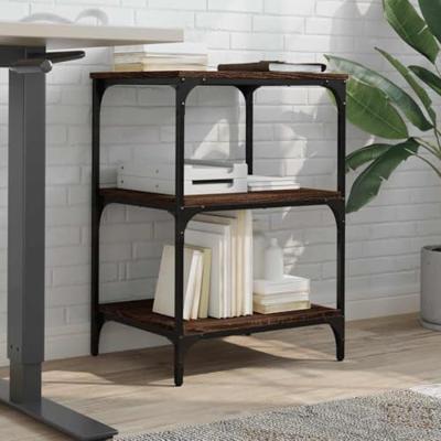 VidaXL Printerkastje 3-laags 50x41x75 cm bewerkt hout bruin eiken