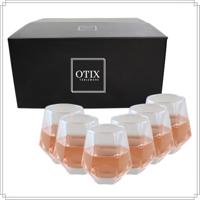 OTIX Waterglazen Set van 6 300ml Diamant vorm Transparant Glas - thumbnail
