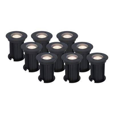 Set van 9 Maisy LED Grondspots Rond - Dimbaar - GU10 - 4000K neutraal wit - 4 Watt 345 Lumen - Rond - Ø12cm - Tuinspot - Oprit - Zwart - IP67 waterdicht Set van 9 Maisy LED Grondspots Rond - Dimbaar - GU10 - 4000K neutraal wit - 4 Watt 345 Lumen - Rond - Ø12cm - Tuinspot - Oprit - Zwart - IP67 waterdicht