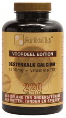 Artelle Oesterkalk 1200mg, calcium + vitamine D3 220 Tabletten