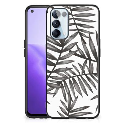 OPPO Reno5 5G | Find X3 Lite Bloemen Hoesje Leaves Grey OPPO Reno5 5G | Find X3 Lite Bloemen Hoesje Leaves Grey