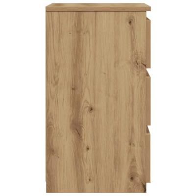 Nachtkastje 40x35x62,5 cm bewerkt hout artisanaal eikenkleur