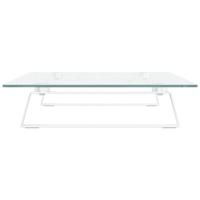 VidaXL Monitorstandaard 60x35x8 cm gehard glas en metaal wit - thumbnail