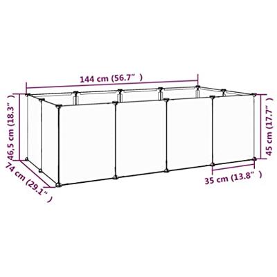 VidaXL Dierenhok klein 144x74x46,5 cm polypropeen en staal transparant VidaXL Dierenhok klein 144x74x46,5 cm polypropeen en staal transparant