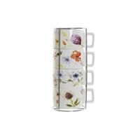 Set van koffiekopjes DKD Home Decor Multicolour Metaal Dolomite 260 ml (4 Onderdelen) - thumbnail