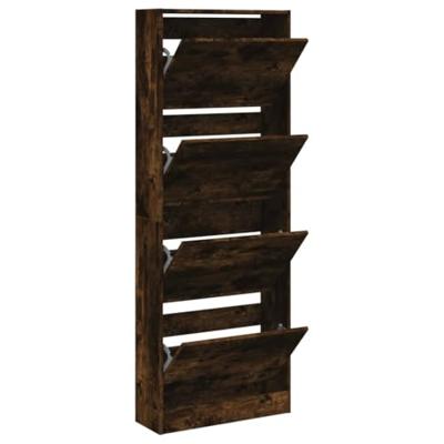 VidaXL Schoenenkast 60x21x163,5 cm bewerkt hout gerookt eikenkleurig