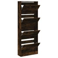 VidaXL Schoenenkast 60x21x163,5 cm bewerkt hout gerookt eikenkleurig - thumbnail