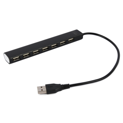 7 poorts USB 2.0 hub, zwart