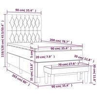 Boxspring met matras stof donkerbruin 90x200 cm - thumbnail