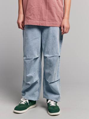 Parachute broek van denim gebleekt denim