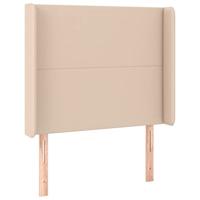 Hoofdbord met randen 83x16x118/128 cm kunstleer cappuccinokleur - thumbnail
