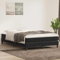 Boxspring zonder matras fluweel zwart 140x210 cm - thumbnail