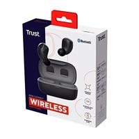 Trust Mobile Nika Compact Draadloze Bluetooth Oordopjes Wireless Earphones, 18 Uur Speeltijd in Totaal, Ingebouwde Microfoon, TWS, voor PC, Laptop, Smartphone, Tablet - Zwart - thumbnail