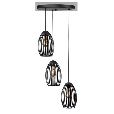 Highlight HanglampGabbia zwart 3-lichts - H5166.01