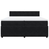 Boxspring met matras fluweel zwart 200x200 cm - thumbnail