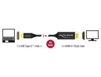 Delock 84905 USB-C-kabel USB / HDMI Aansluitkabel USB-C stekker, HDMI-A-stekker 2 m Zwart Vergulde steekcontacten, 4K UHD - thumbnail
