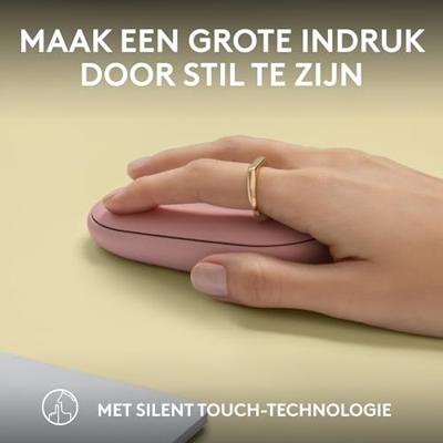 Logitech Pebble Mouse 2 M350s - TONAL ROSE - EMEA-808 Muis Bluetooth Optisch Roze 3 Toetsen 400 dpi, 4000 dpi Geïntegreerd scrollwiel Logitech Pebble Mouse 2 M350s - TONAL ROSE - EMEA-808 Muis Bluetooth Optisch Roze 3 Toetsen 400 dpi, 4000 dpi Geïntegreerd scrollwiel