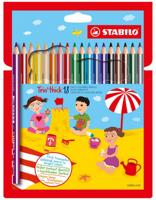 STABILO Trio thick kleurpotlood, etui van 18 stuks in geassorteerde kleuren - thumbnail