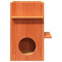 Kattenhuis 43x43x60 cm massief grenenhout wasbruin - thumbnail